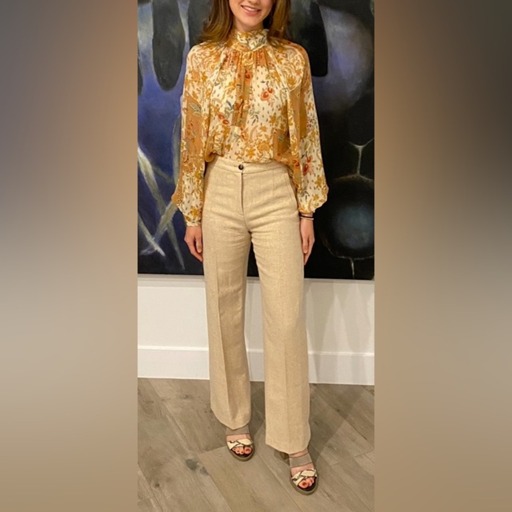Sezane Martin Trouser - Mottled Beige